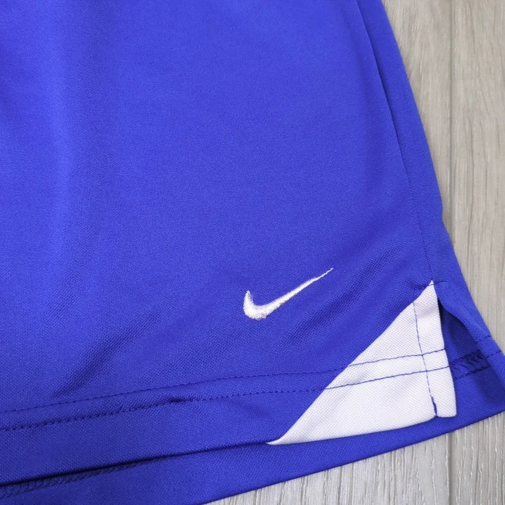 Nike Team Running Shorts Mens Large Blue White Swoosh Logo Y2K
